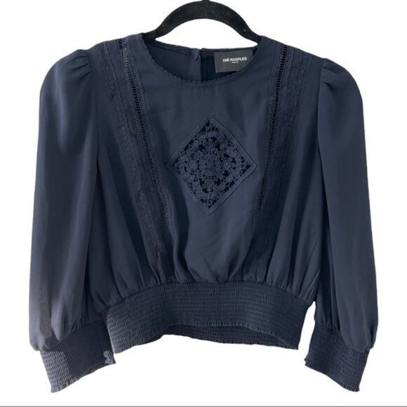 THE KOOPLES Women's Blouse Pull Over With Detailing In Blue Size It 1 / US XS - Picture 7 of 7